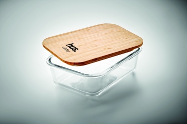 Logo trade corporate gifts picture of: Glass lunchbox with bamboo lid