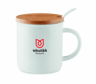Logotrade promotional products photo of: Porcelain mug with spoon