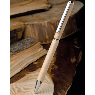 Logo trade promotional giveaway photo of: Wooden ballpen HEYWOOD
