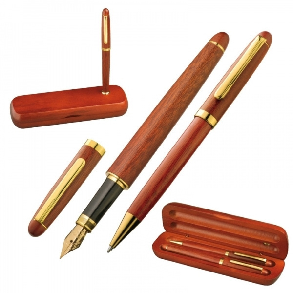 Logotrade promotional merchandise photo of: Rosewood writing set OXFORD