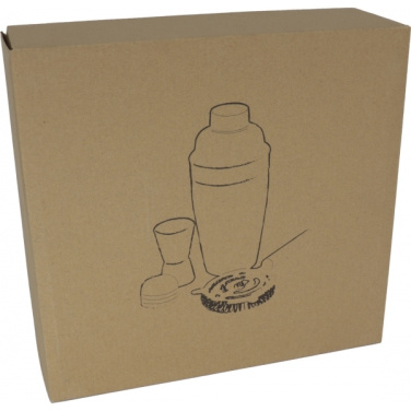 Logo trade promotional merchandise image of: Metal cocktail set, 3-piece MESSINA