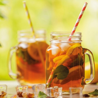 Logo trade corporate gift photo of: Drinking glass with handle and lid TREVISO 450 ml