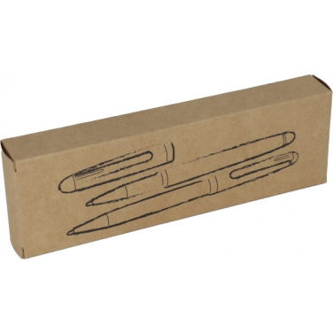 Logotrade promotional gift picture of: Wooden writing set ballpen and roller INDIANAPOLIS