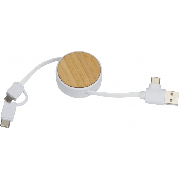 Logotrade promotional product image of: Bamboo charging cable GRONINGEN