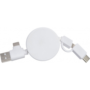 Logo trade promotional merchandise picture of: Bamboo charging cable GRONINGEN