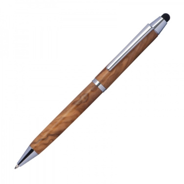 Logotrade promotional product picture of: Wooden ballpen with touch function ERFURT