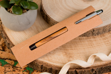 Logo trade promotional items image of: Wooden ballpen with touch function ERFURT
