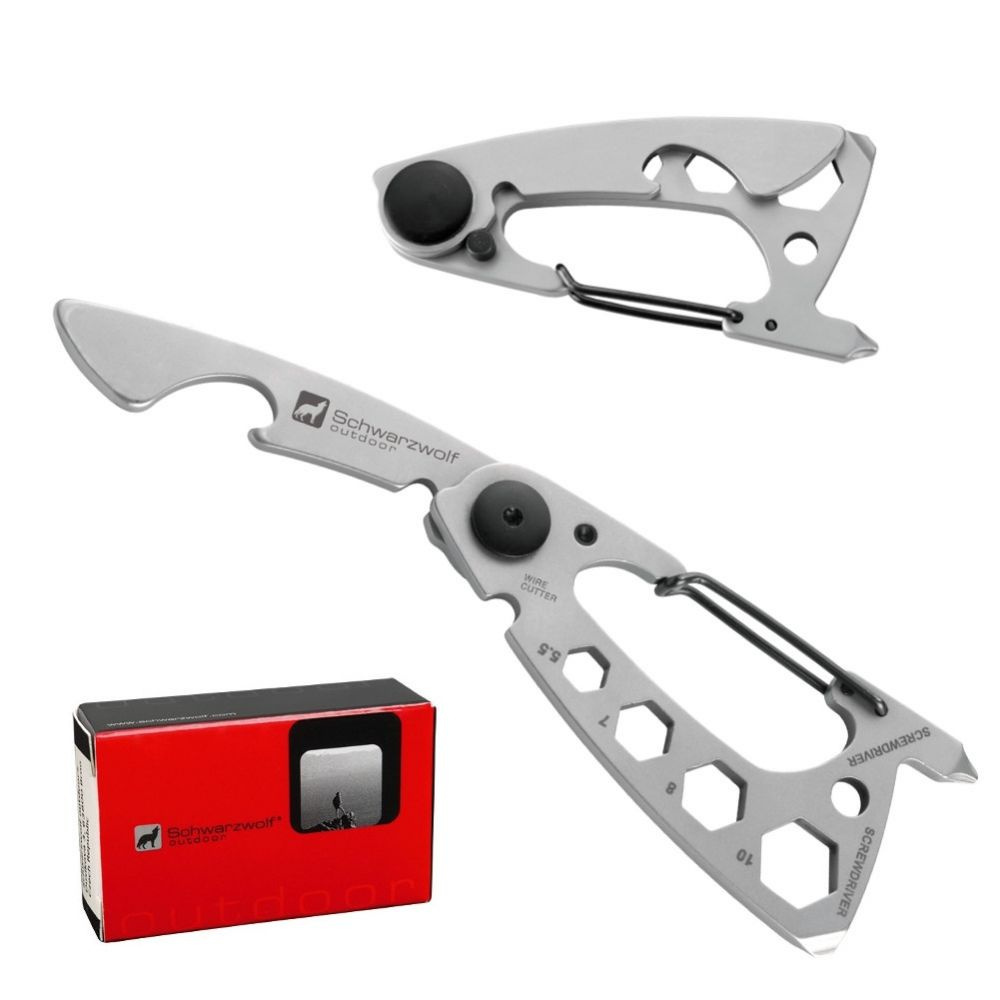 Logo trade promotional giveaway photo of: Multifunctional tool BURUNDI Schwarzwolf