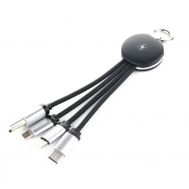 Logo trade promotional gifts picture of: 3in1 cable with enlighted logo for engraving, RXD-368