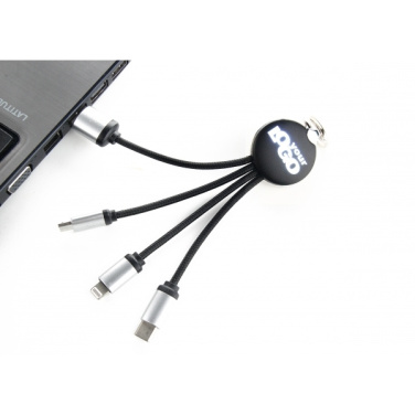 Logotrade advertising products photo of: 3in1 cable with enlighted logo for engraving, RXD-368