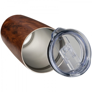 Logo trade promotional gifts picture of: Stainless steel mug with wooden look COSTA RICA 550 ml