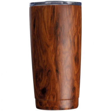 Logotrade promotional items photo of: Stainless steel mug with wooden look COSTA RICA 550 ml