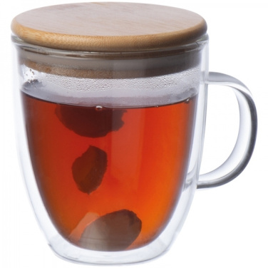 Logo trade promotional gifts picture of: Double-walled glass cup GERTHE 350 ml