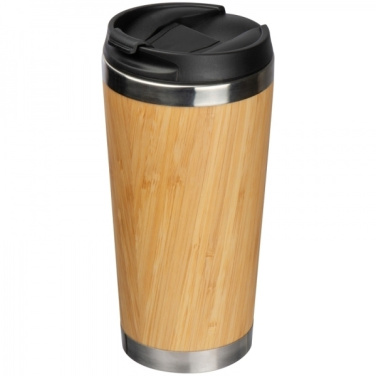 Logo trade business gifts image of: Stainless steel mug BAMBOOGARDEN 400 ml