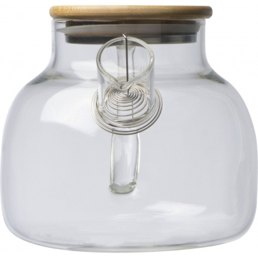 Logo trade promotional giveaways image of: Glass jug with bamboo lid FRANKFURT 1000ml