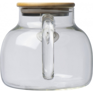 Logotrade promotional gift picture of: Glass jug with bamboo lid FRANKFURT 1000ml