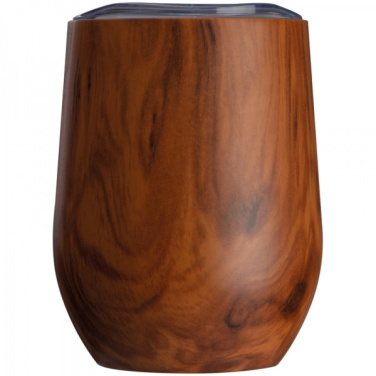 Logo trade promotional merchandise photo of: Stainless steel mug with wooden look BRIGHTON 380 ml