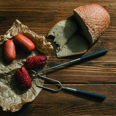 Logotrade promotional gift picture of: BBQ forks LIPNO Schwarzwolf