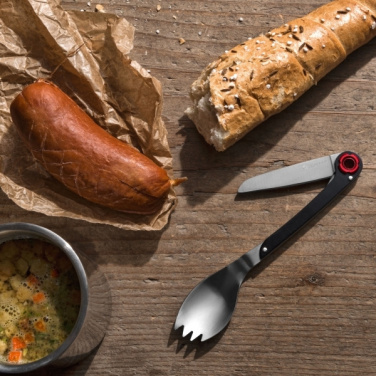 Logotrade promotional item picture of: Multifunctional spoon LATEMAR Schwarzwolf