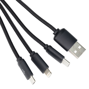 Logotrade promotional product picture of: 3in1 long cable with elighted logo for engraving, W201TG