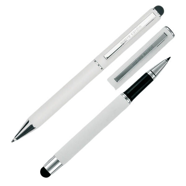 Logotrade promotional item image of: Writing set ballpoint pen & roller soft touch CLAUDIE