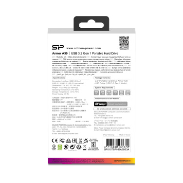 Logo trade business gift photo of: Hard Disc Silicon Power Armor A30 2TB