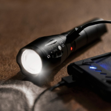 Logo trade business gifts image of: Flashlight DELGADA Schwarzwolf