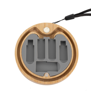Logotrade promotional item picture of: 4in1 cable in wooden case, LH-ZM01