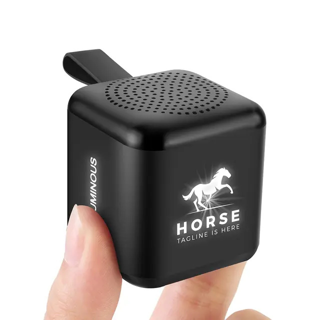 Logo trade promotional gift photo of: Mini speaker with enlighted logo for engraving
