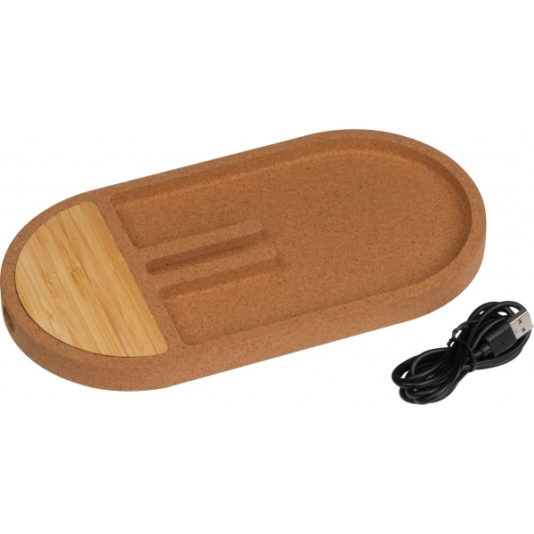 Logo trade promotional products image of: Desk organiser with charging station LANCASTER