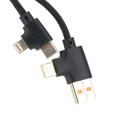 Logotrade promotional item image of: 4in1 long wooden cable with elighted logo for engraving