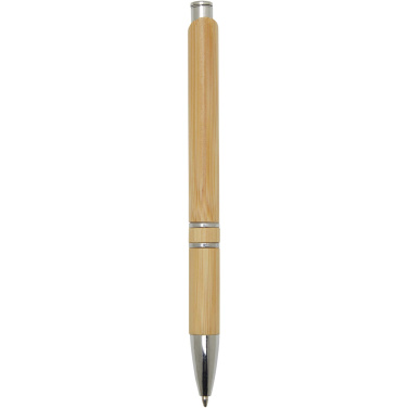Logo trade promotional giveaways image of: Wicker bamboo ballpoint pen