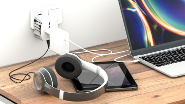 Logo trade advertising product photo of: SKROSS World Travel Adapter MUV 2-pole with USB A and C