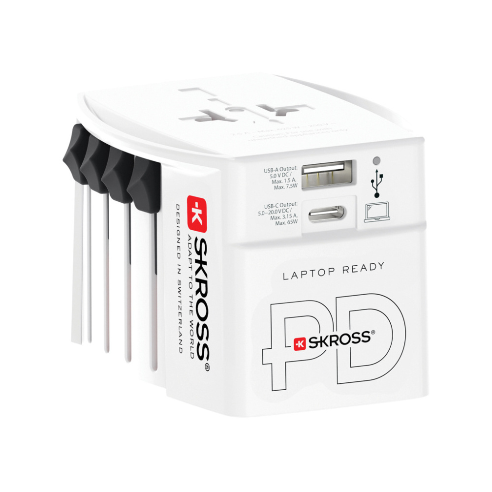 Logo trade promotional giveaways image of: SKROSS World Travel Adapter MUV 65W PD with USB C Cable