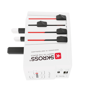 Logo trade promotional items image of: SKROSS World Travel Adapter MUV 65W PD with USB C Cable