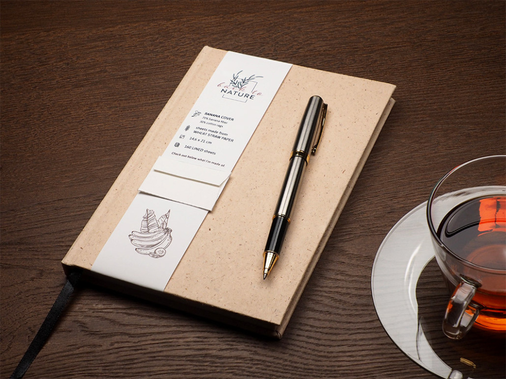 Logo trade promotional merchandise photo of: Recycled Banana Notebook 209734200