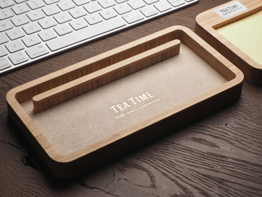 Logo trade promotional gifts image of: Wooden desk organiser 1850292