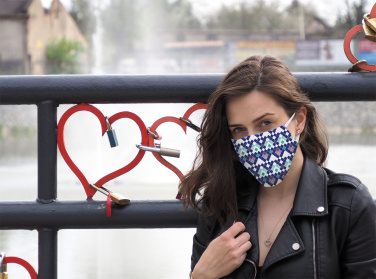 Logo trade business gifts image of: VENUS PRO cotton face mask with a pocket an HEPA filter 1378165