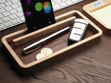 Logo trade promotional gifts image of: Wooden desk organiser 1852292