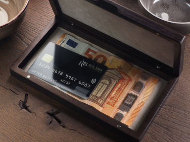 Logo trade promotional items image of: Wooden bill box 1816121