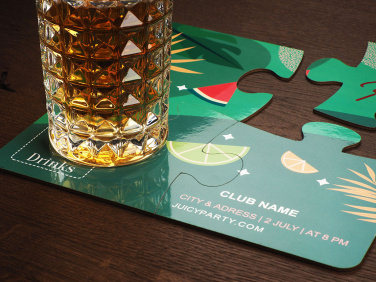 Logo trade advertising products image of: Set of 4 PUZZLE glass coasters 1835117