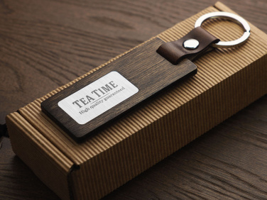 Logo trade advertising product photo of: Wooden keyring 1853121