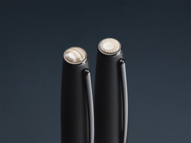 Logo trade promotional merchandise picture of: Striped Flint Pen set 1284036