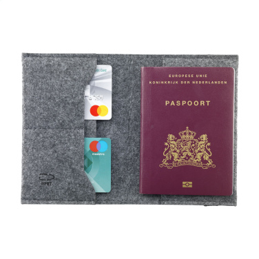 Logo trade promotional giveaways image of: Identify GRS RPET Felt passport holder