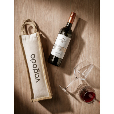 Logotrade promotional giveaway picture of: Jute Canvas Wine Bag