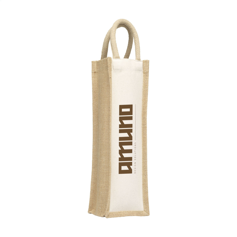 Logotrade promotional product picture of: Jute Canvas Wine Bag