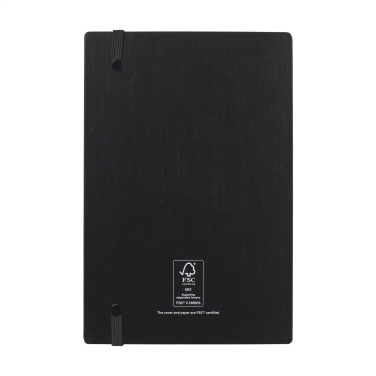 Logotrade promotional product picture of: Bamboo Journal Naked Spine Paper Notebook Black A5