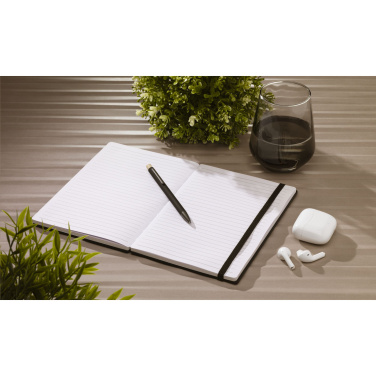 Logotrade advertising product image of: Bamboo Journal Naked Spine Paper Notebook Black A5