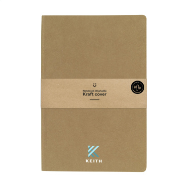 Logo trade business gift photo of: Paper Notebook GRS Washable Kraft Cover A5