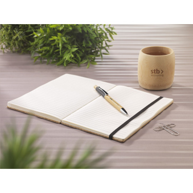 Logo trade promotional gifts picture of: Bamboo Journal Naked Spine Paper Notebook A5